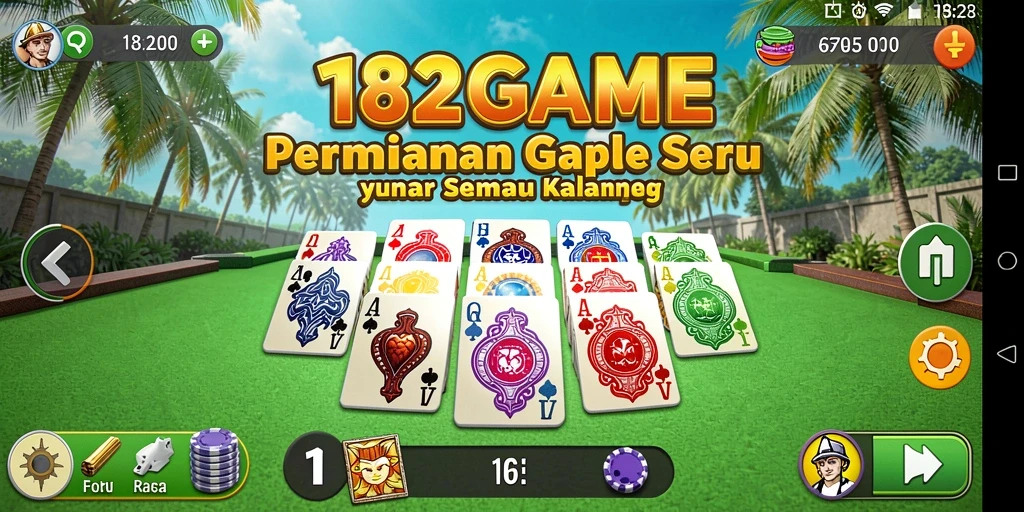 Tampilan gameplay seru Gaple di 182GAME.