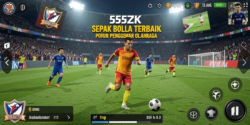 Tampilan menarik dari gameplay sepak bola di 555ZK.