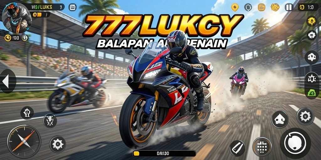 Tampilan menarik dari gameplay balapan motor yang mendebarkan.