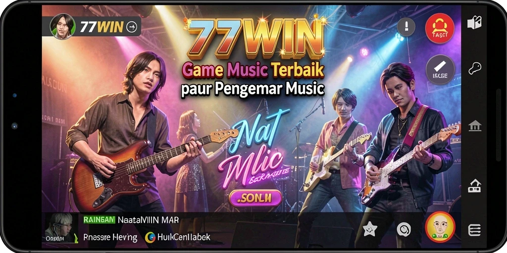 Tampilan gameplay yang menarik di 77WIN dengan berbagai elemen musik.