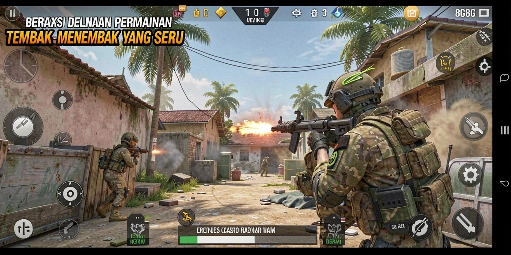 Tangkapan layar gameplay menampilkan aksi seru dalam 8G8G.