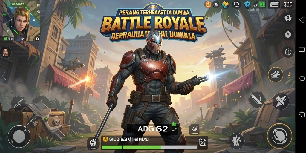 Tampilan gameplay seru dari ADG62 dalam pertarungan Battle Royale.