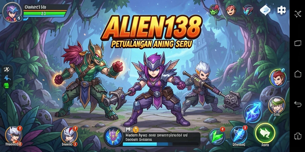 Screenshot gameplay menunjukkan karakter anime dalam pertarungan seru.