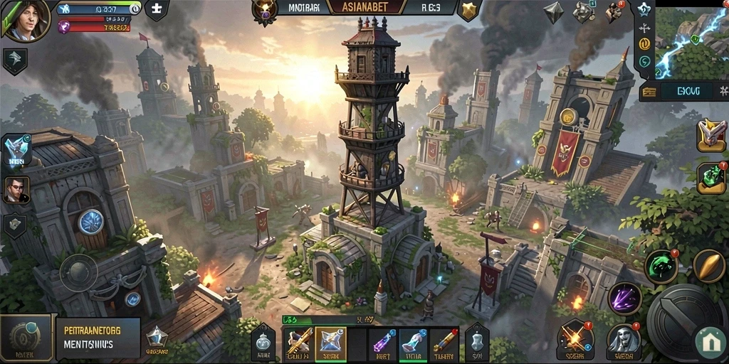Tangkapan layar gameplay <strong>ASIANABET</strong> yang mendebarkan dalam pertarungan Tower Defense.