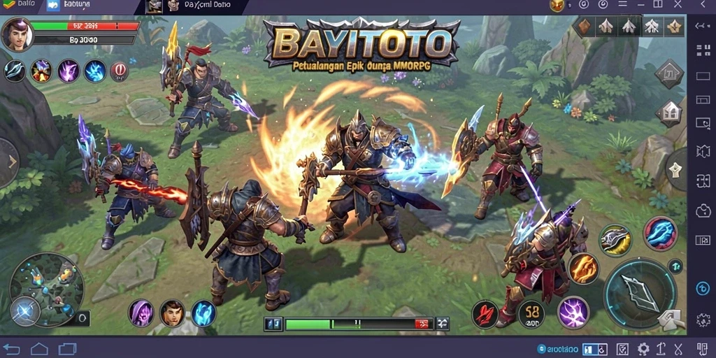 Screenshot utama BAYITOTO menampilkan gameplay seru dalam dunia MMORPG.