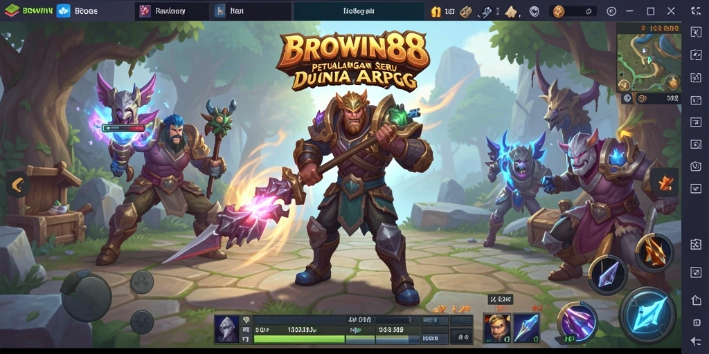 Gameplay seru BROWIN88 dengan pertarungan dinamis dan karakter yang menarik.