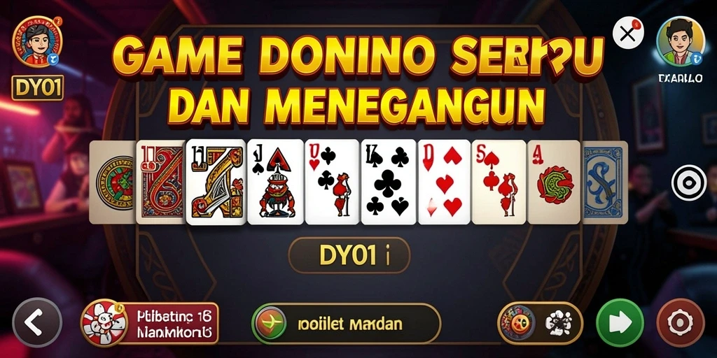 Tampilan gameplay domino yang menegangkan dan seru.