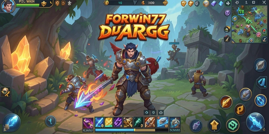 Screenshot utama FORWIN77 menampilkan aksi pertempuran yang mendebarkan dalam dunia ARPG.