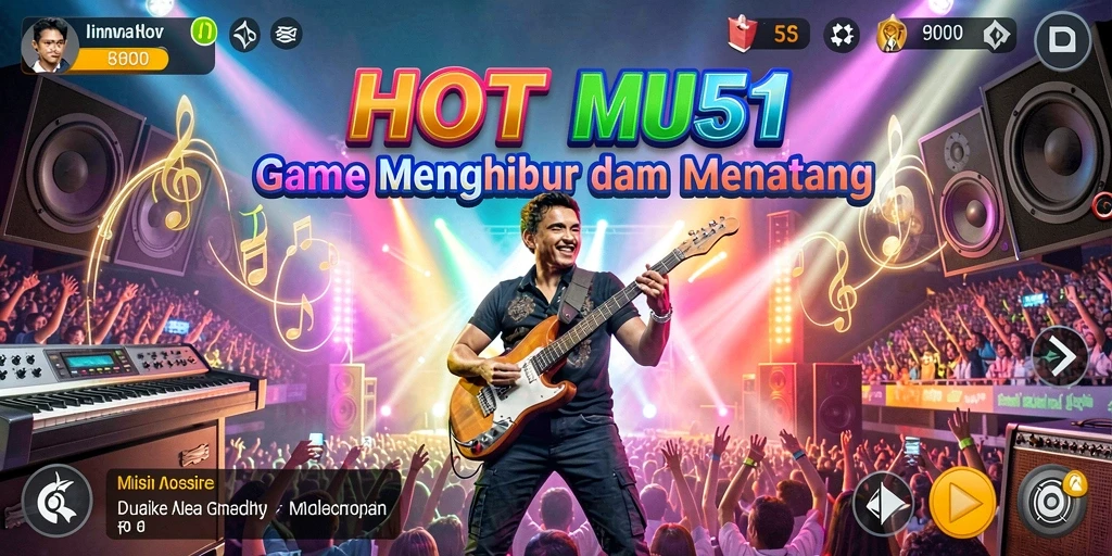 Tampilan gameplay HOT51 yang menarik dengan berbagai pilihan lagu.