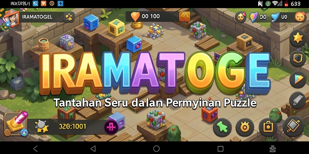 Screenshot gameplay <strong>IRAMATOGEL</strong> menampilkan tantangan seru dalam permainan puzzle.