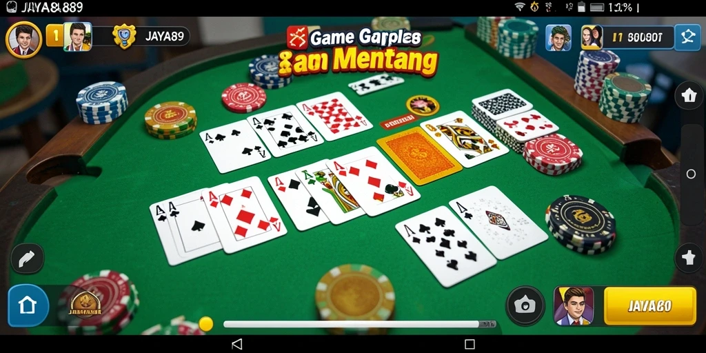 Tampilan gameplay seru dalam JAYA89, permainan Gaple penuh tantangan.