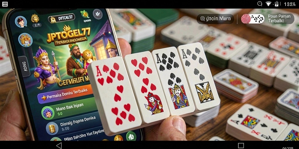 Tampilan utama gameplay JPTOGEL77 menampilkan suasana Domino yang mendebarkan.