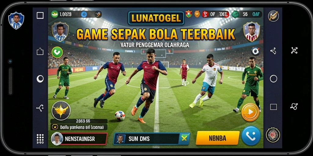 Tampilan gameplay menegangkan dari LUNATOGEL saat pertandingan sepak bola.