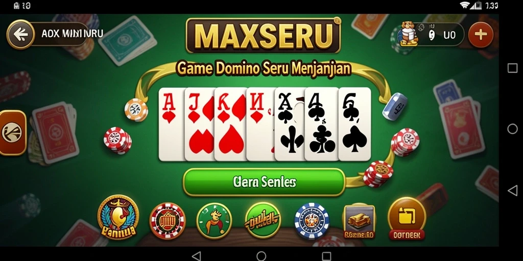 Tampilan gameplay seru dari game Domino MAXSERU.