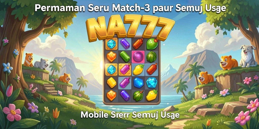 Tangkapan layar dari gameplay seru NA777 dengan kombinasi objek Match-3.