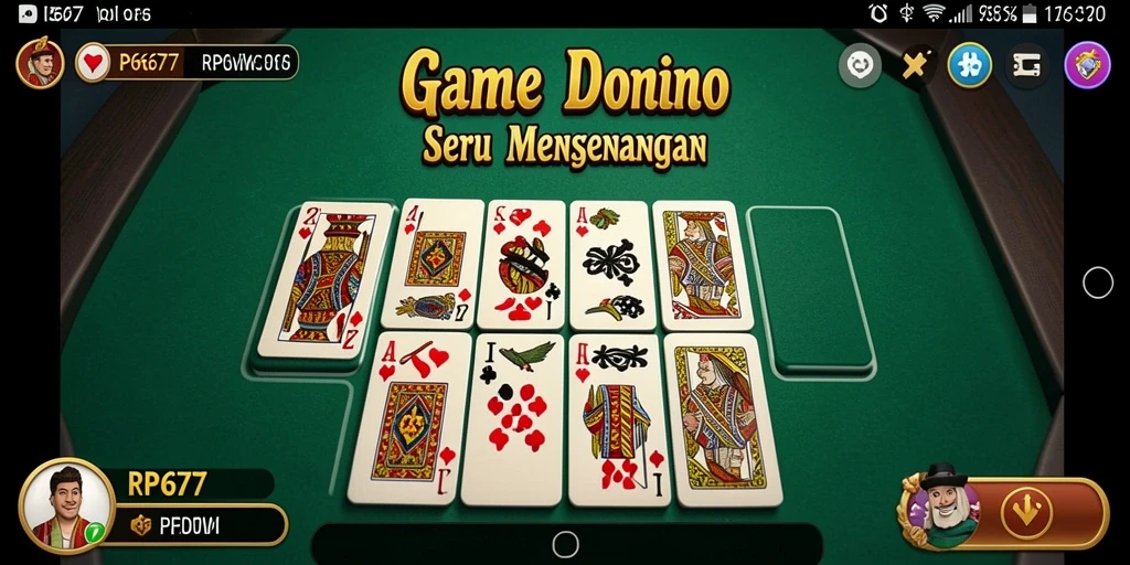 Screenshot utama game RP6677 menampilkan gameplay domino yang seru.