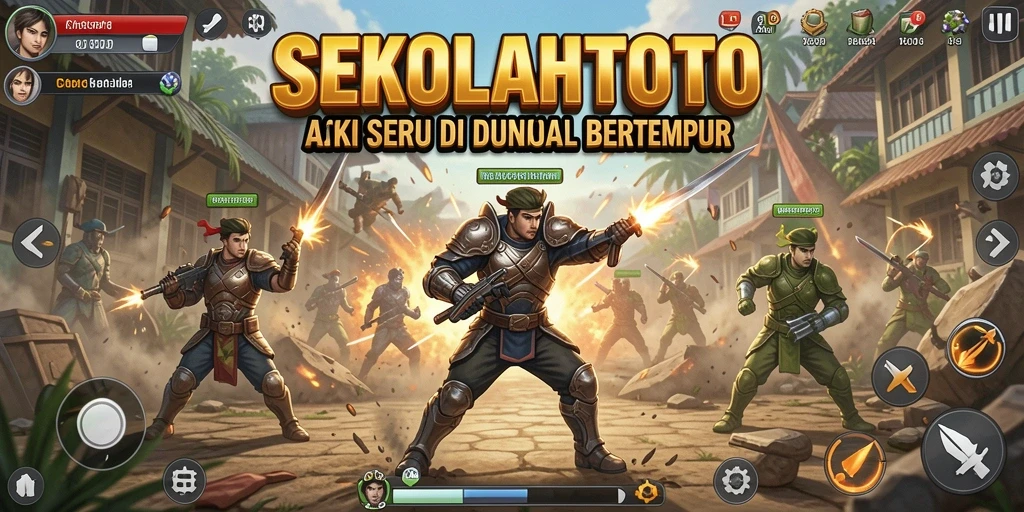 Screenshot dari gameplay action yang seru di SEKOLAHTOTO.