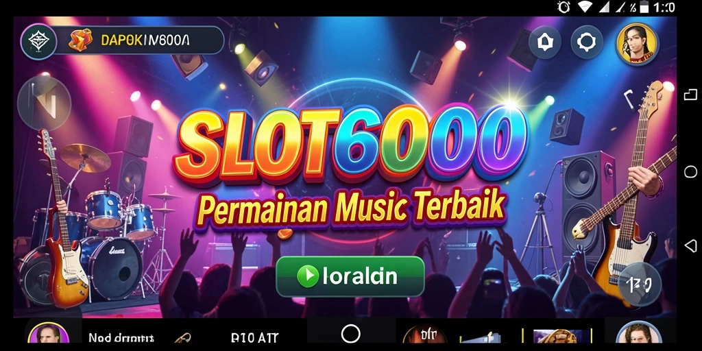 Screenshot dari gameplay SLOT6000 menampilkan interaksi pengguna dengan musik.
