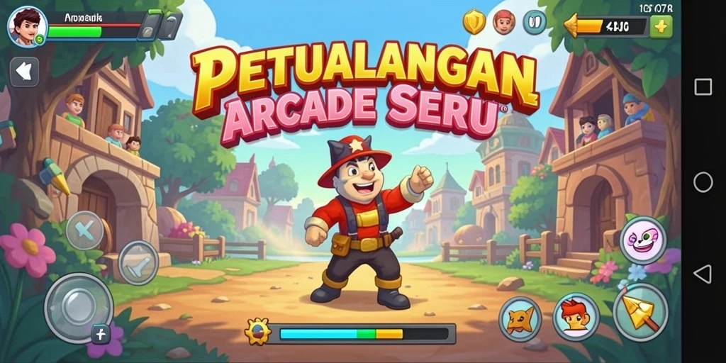 Tangkapan layar V07 menampilkan aksi seru dalam gameplay Arcade yang dinamis.